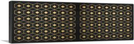 Art Deco Yellow Pentagons on Black Panoramic-1-Panel-60x20x1.5 Thick