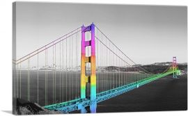 San Francisco Golden Gate Bridge Rainbow Gay-1-Panel-26x18x1.5 Thick