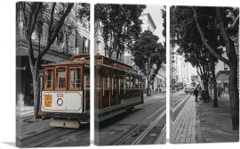 San Francisco Trolley In Avenue-3-Panels-60x40x1.5 Thick
