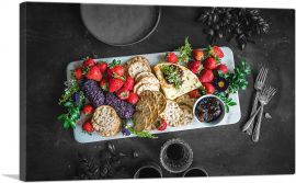 Strawberries Flowers Chamomile Figs Cookies Tray-1-Panel-12x8x.75 Thick