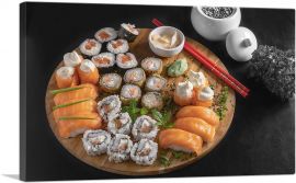 Sushi Rolls Maki Nigiri Dish With Chopsticks-1-Panel-26x18x1.5 Thick