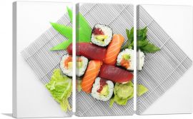 Sushi Sashimi With Salad-3-Panels-90x60x1.5 Thick