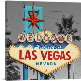 Welcome To Fabulous Las Vegas Sign Sin City Nevada-1-Panel-36x36x1.5 Thick