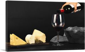 Wine Pouring With Glass Cheese-1-Panel-18x12x1.5 Thick