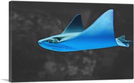 Blue Stingray Manta Ray In The Ocean-1-Panel-40x26x1.5 Thick