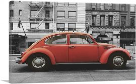 Bug Beetle Volkswagen Vintage Car-1-Panel-12x8x.75 Thick