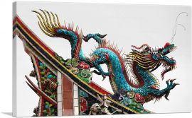 Asian Chinese Festival Long Blue Dragon-1-Panel-40x26x1.5 Thick