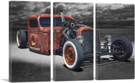 Hot Rod American Vintage Car-3-Panels-90x60x1.5 Thick