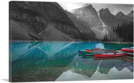 Kayaks Boat In Blue Lake-1-Panel-18x12x1.5 Thick