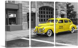 New York Plymouth Yellow Cab Taxi-3-Panels-90x60x1.5 Thick