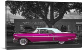 Pink Vintage Old Car-1-Panel-26x18x1.5 Thick