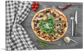 Pizza In Kitchen With Pepper, Onion And Tomatoes-1-Panel-18x12x1.5 Thick
