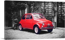 Red Fiat Vintage Car-1-Panel-18x12x1.5 Thick