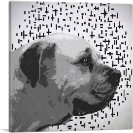 English Mastiff Dog Breed Gray Black-1-Panel-18x18x1.5 Thick