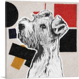 Fox Terrier Dog Breed Black Red Yellow-1-Panel-18x18x1.5 Thick