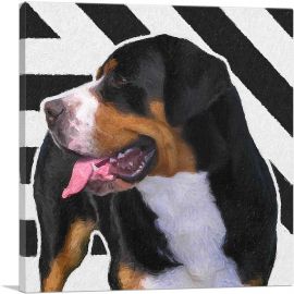 Greater Swiss Mountain Dog Breed-1-Panel-18x18x1.5 Thick