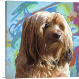 Havanese Dog Breed Colorful Abstract-1-Panel-12x12x1.5 Thick
