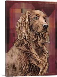 Irish Setter Dog Breed Red Geometric Pattern-1-Panel-26x18x1.5 Thick