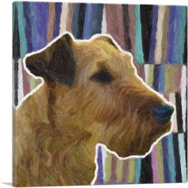 Irish Terrier Dog Breed Colorful Stripes-1-Panel-12x12x1.5 Thick