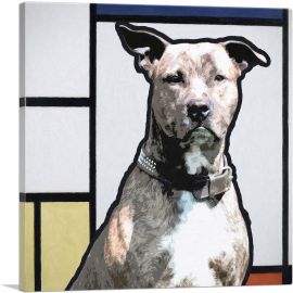PitBull Terrier Dog Breed Modern-1-Panel-18x18x1.5 Thick