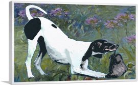Pointer Dog Breed Flowers-1-Panel-18x12x1.5 Thick