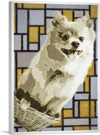 Pomeranian Dog Breed Yellow Geometric Pattern-1-Panel-26x18x1.5 Thick