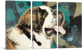 Saint Bernard Dog Breed-3-Panels-90x60x1.5 Thick