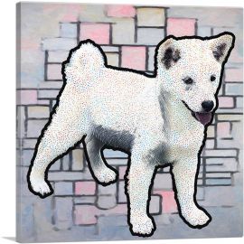 Shiba Inu Dog Breed Modern-1-Panel-12x12x1.5 Thick