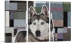Siberian Husky Dog Breed-3-Panels-60x40x1.5 Thick