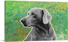 Weimaraner Dog Breed Green-1-Panel-18x12x1.5 Thick