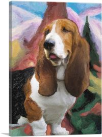 Basset Hound Dog Breed-1-Panel-26x18x1.5 Thick