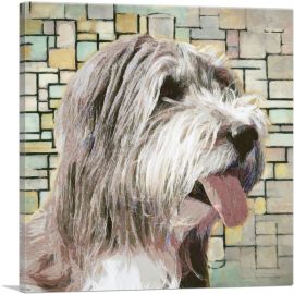 Bearded Collie Dog Breed Geometric-1-Panel-18x18x1.5 Thick