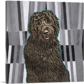 Black Russian Terrier Dog Breed-1-Panel-12x12x1.5 Thick