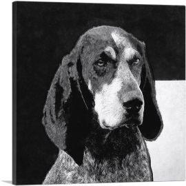 Bluetick Coonhound Dog Breed Black White-1-Panel-18x18x1.5 Thick