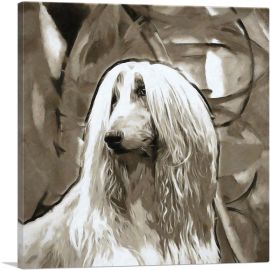 Afgan Hound Dog Breed-1-Panel-18x18x1.5 Thick