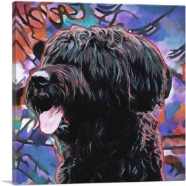 Briard Dog Breed Colorful Abstract-1-Panel-36x36x1.5 Thick