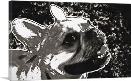 Bulldog Dog Breed Black White-1-Panel-26x18x1.5 Thick