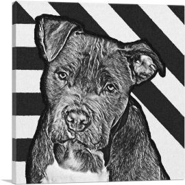 Cane Corso Dog Breed Black White Stripes-1-Panel-18x18x1.5 Thick