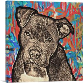 Cane Corso Dog Breed Colorful Graffiti-1-Panel-18x18x1.5 Thick