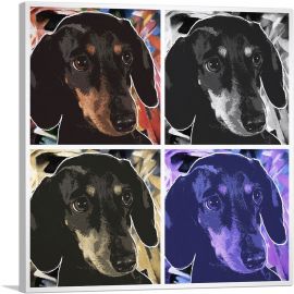 Dachshund Dog Breed Quadruple-1-Panel-12x12x1.5 Thick