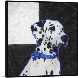 Dalmatian Dog Breed Blue Black White-1-Panel-26x26x.75 Thick