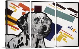 Dalmatian Dog Breed Geometric-3-Panels-90x60x1.5 Thick