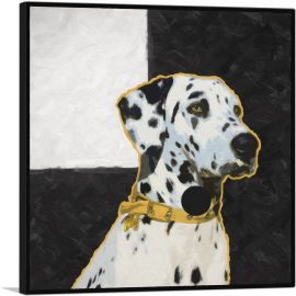 Dalmatian Dog Breed Yellow Black White-1-Panel-36x36x1.5 Thick