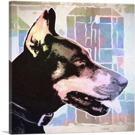 Doberman Dog Breed Pastel Colors-1-Panel-26x26x.75 Thick