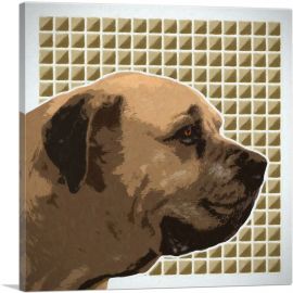English Mastiff Dog Breed Beige Pattern-1-Panel-12x12x1.5 Thick