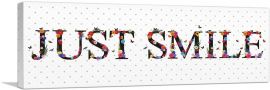 JUST SMILE Girls Room Decor-1-Panel-48x16x1.5 Thick