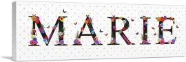 MARIE Girls Name Room Decor-1-Panel-36x12x1.5 Thick
