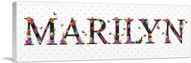 MARILYN Girls Name Room Decor-1-Panel-36x12x1.5 Thick