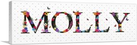MOLLY Girls Name Room Decor-1-Panel-36x12x1.5 Thick