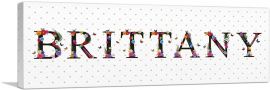 BRITTANY Girls Name Room Decor-1-Panel-36x12x1.5 Thick